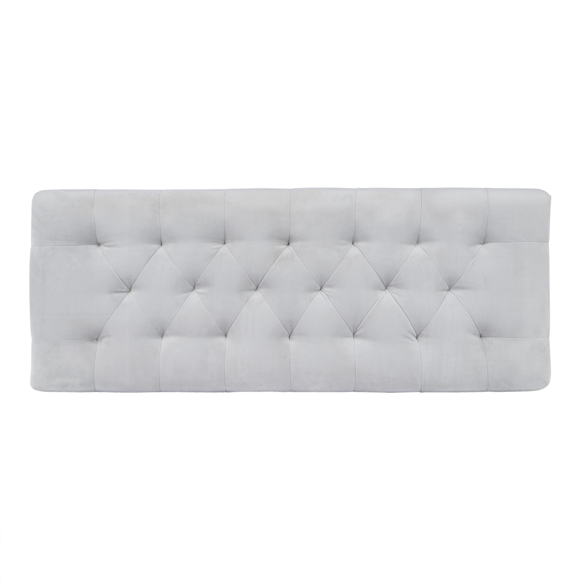 Cream Tufted Velvet and Acrylic Bench