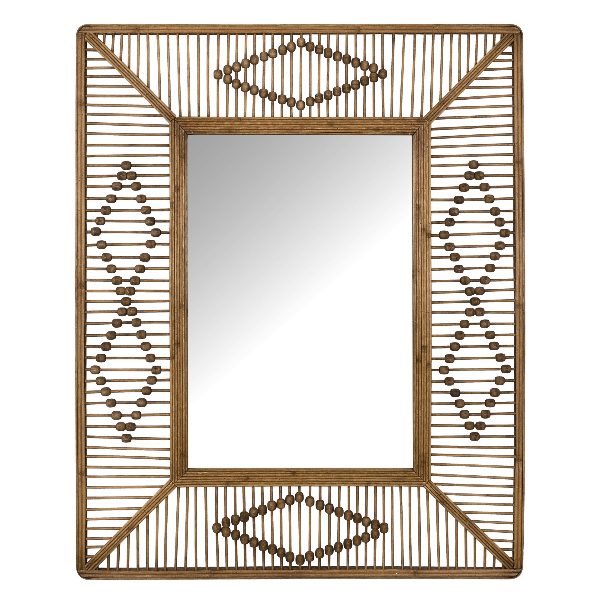 Bohemian Beaded Rectangle Wall Mirror