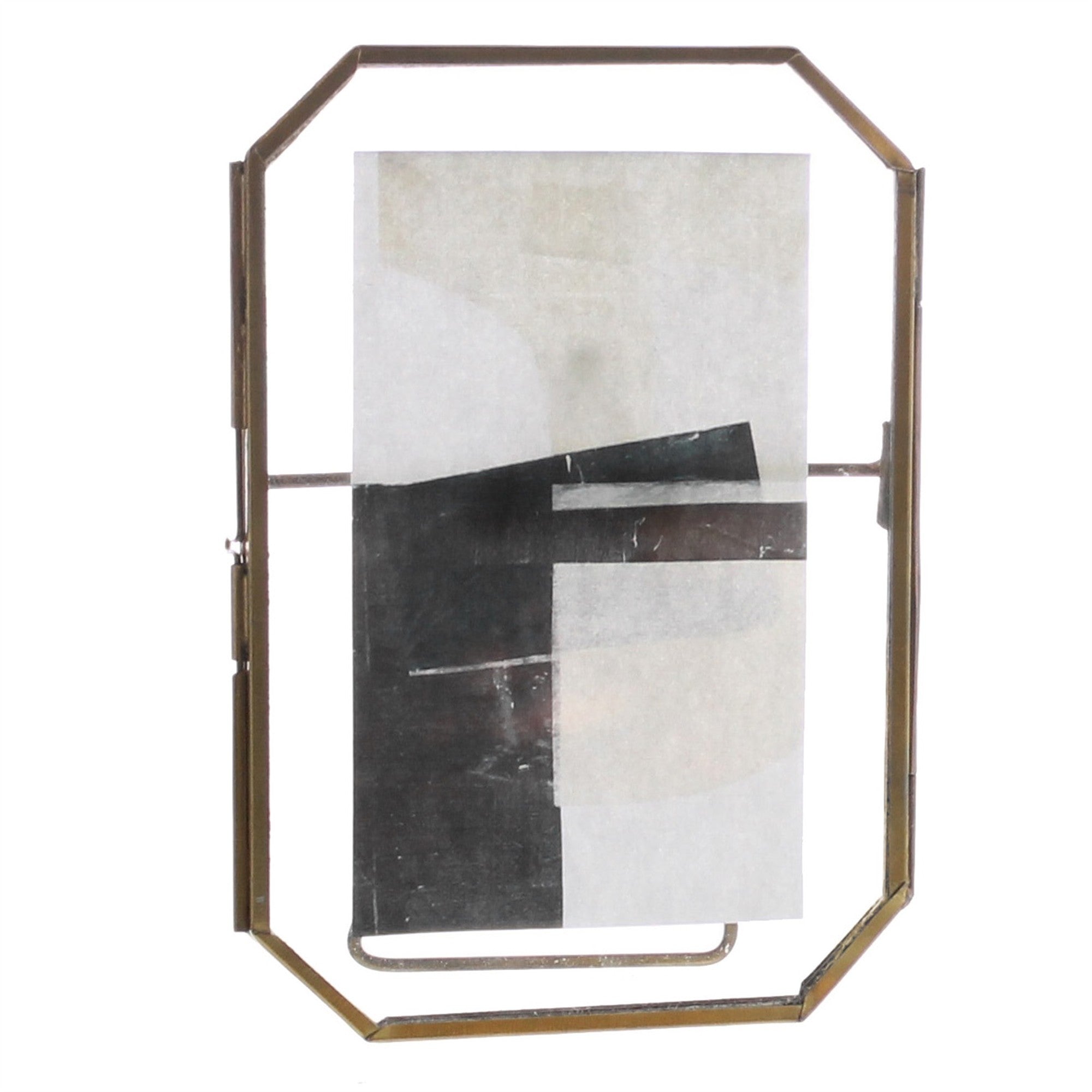 4x6 Gold Metal Hexagonal Glass Frame