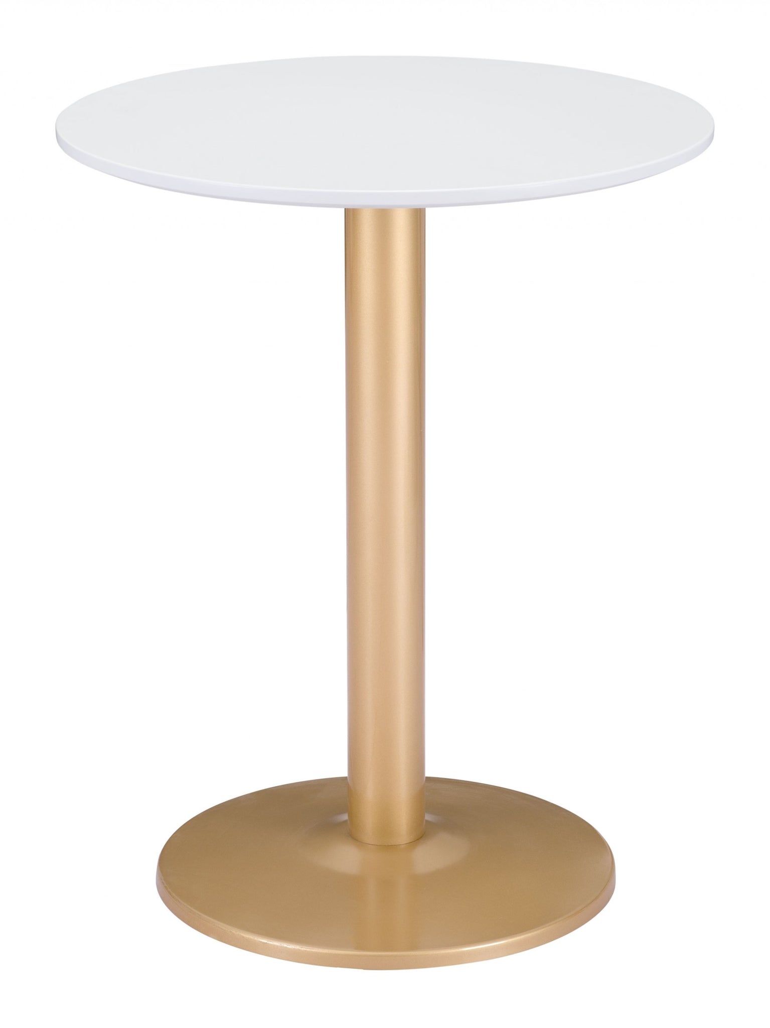 Gold and White Pedestal Bistro Table