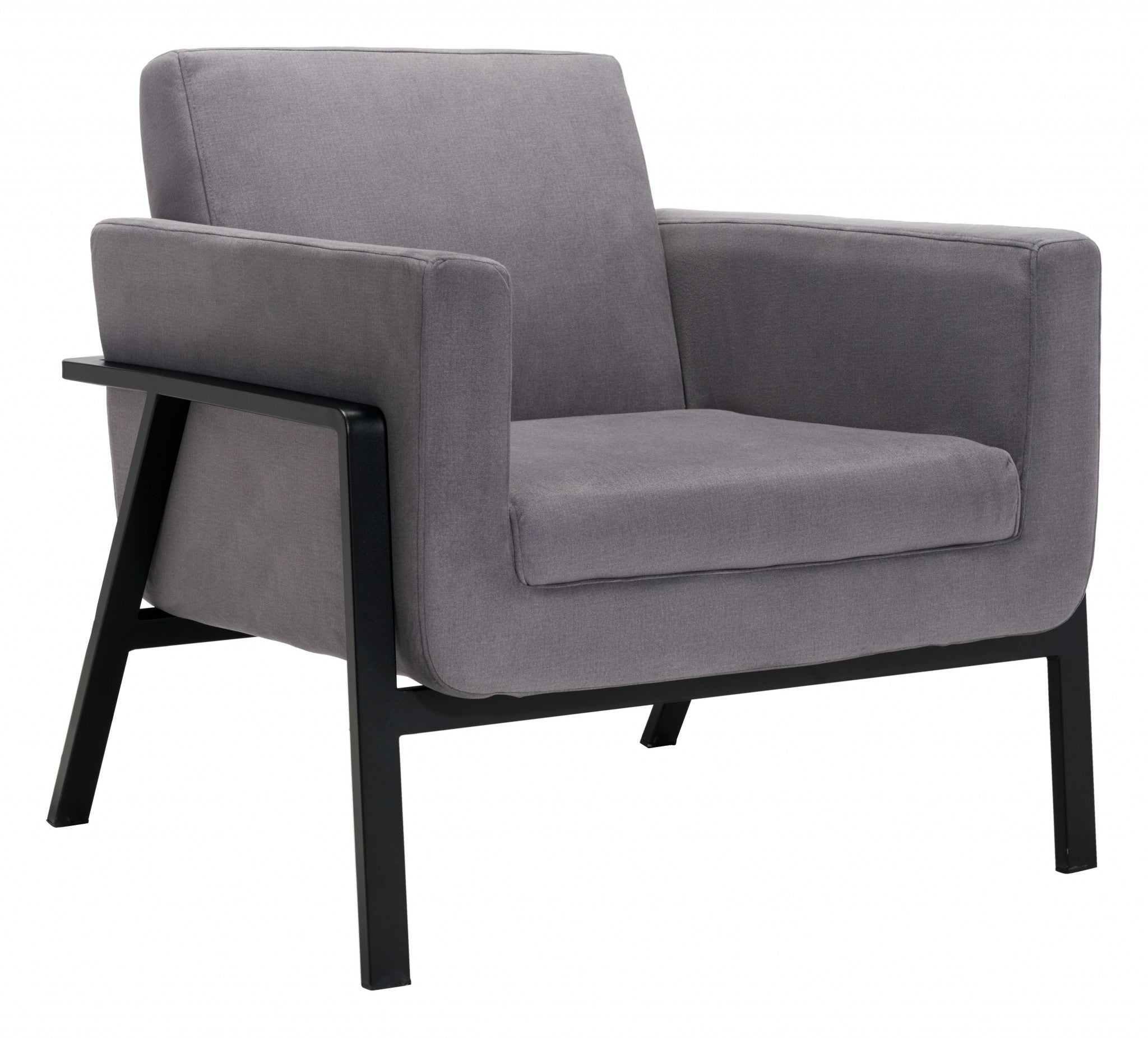 Gray and Black Accent Armchair