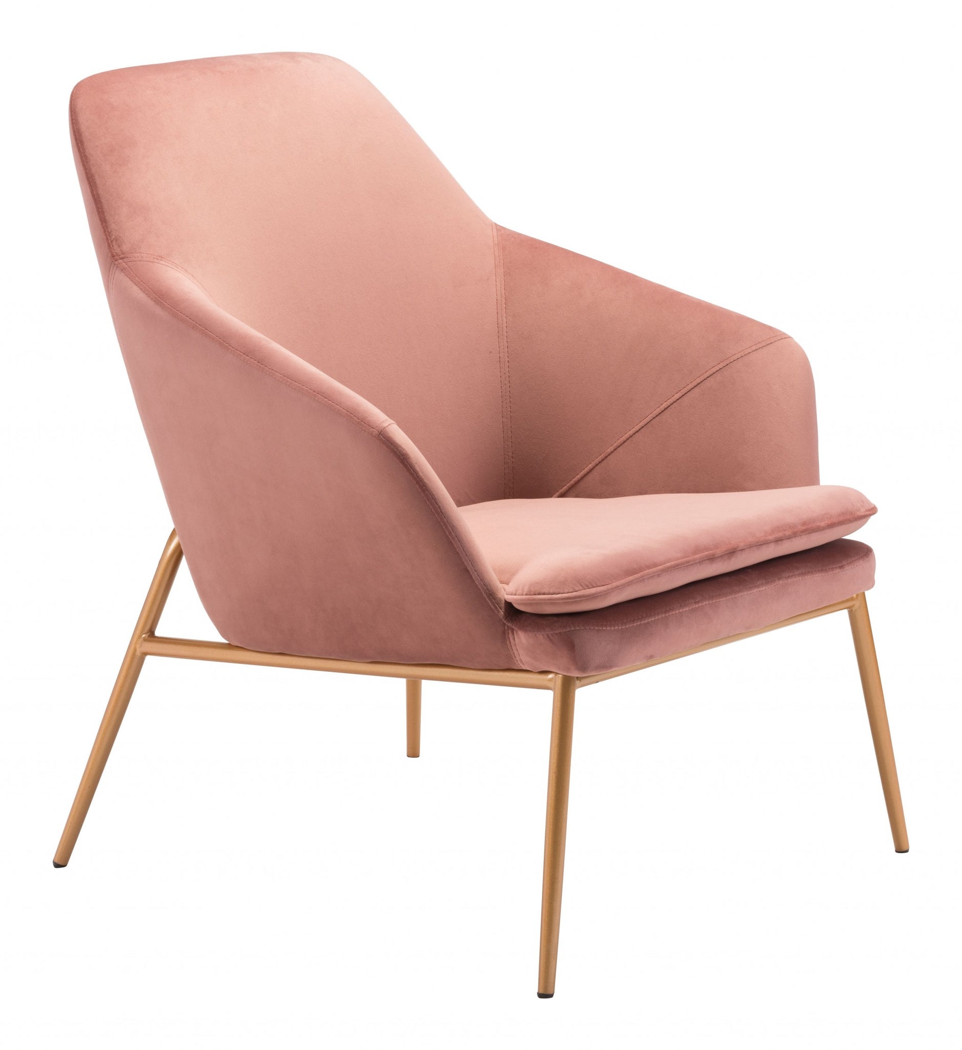 Pink Velvet and Gold Chair