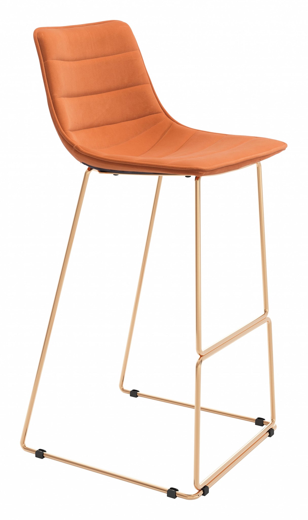 Mod Orange and Gold Bar Height Chair