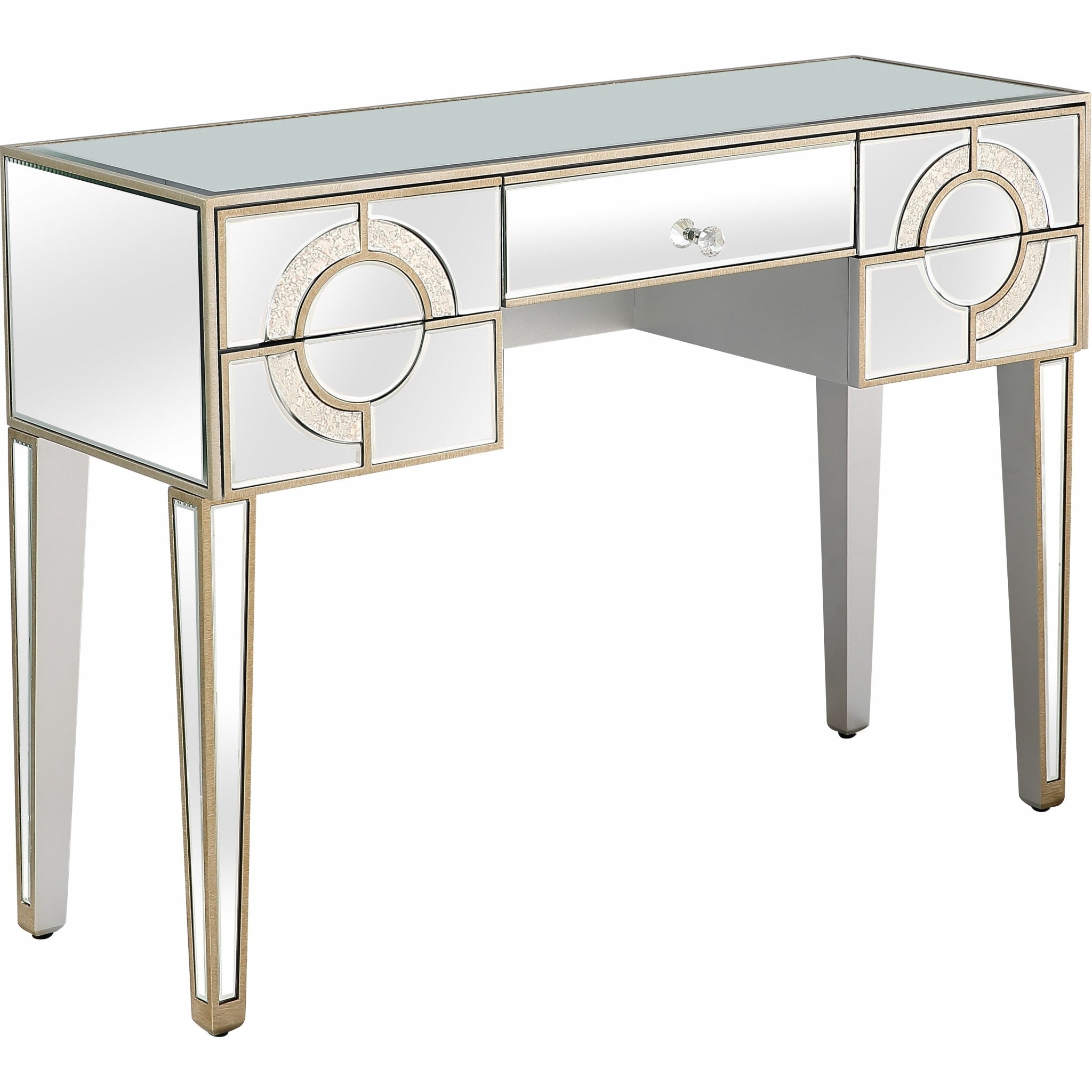 Antiqued Crystal Console Table