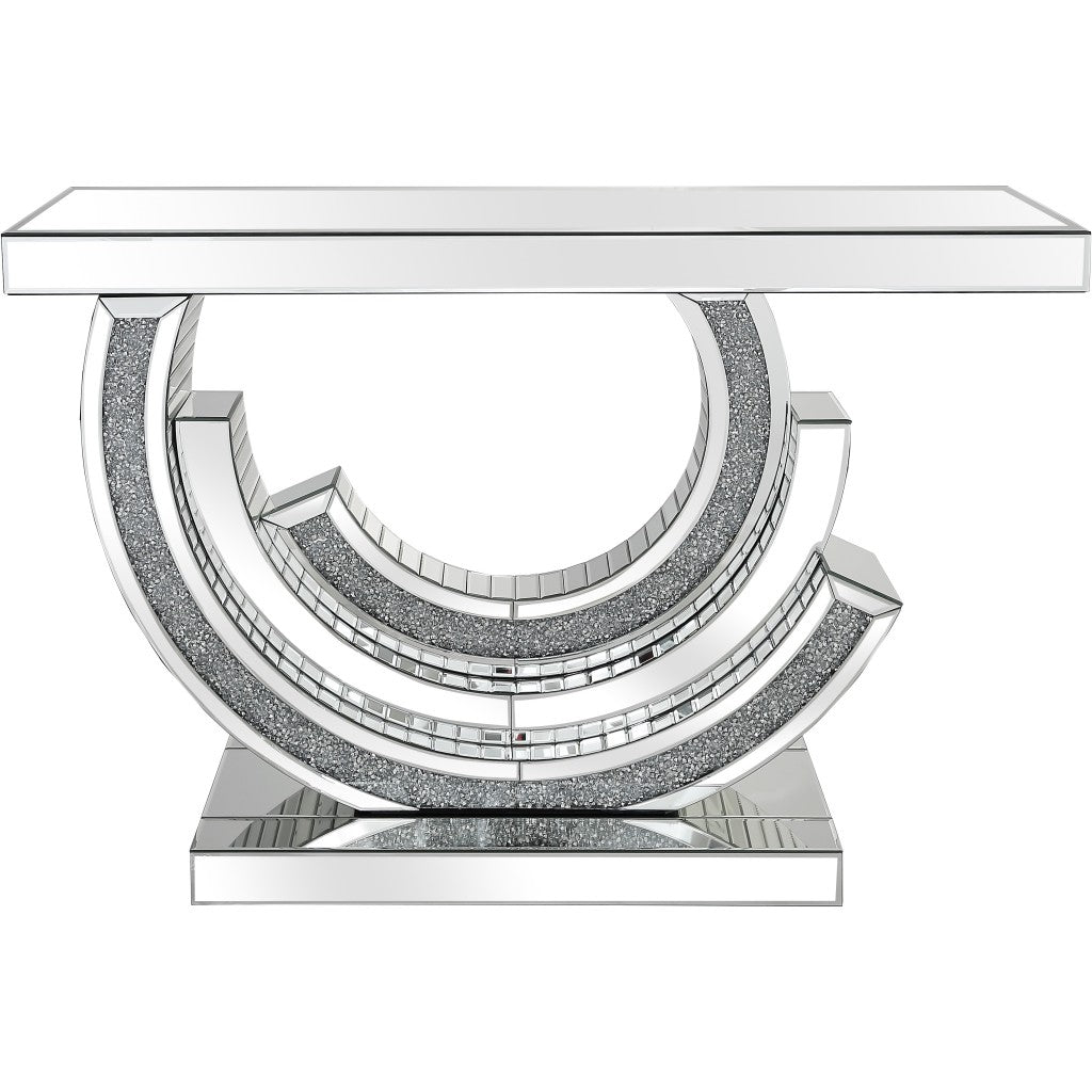 Circled Silver Console Table