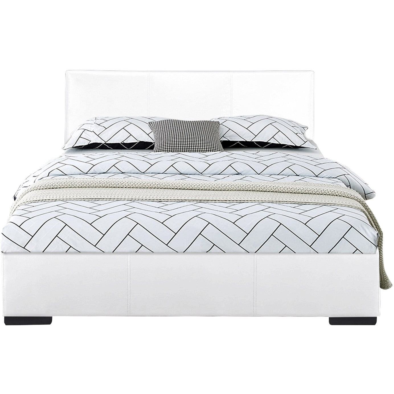 White Platform Queen Bed