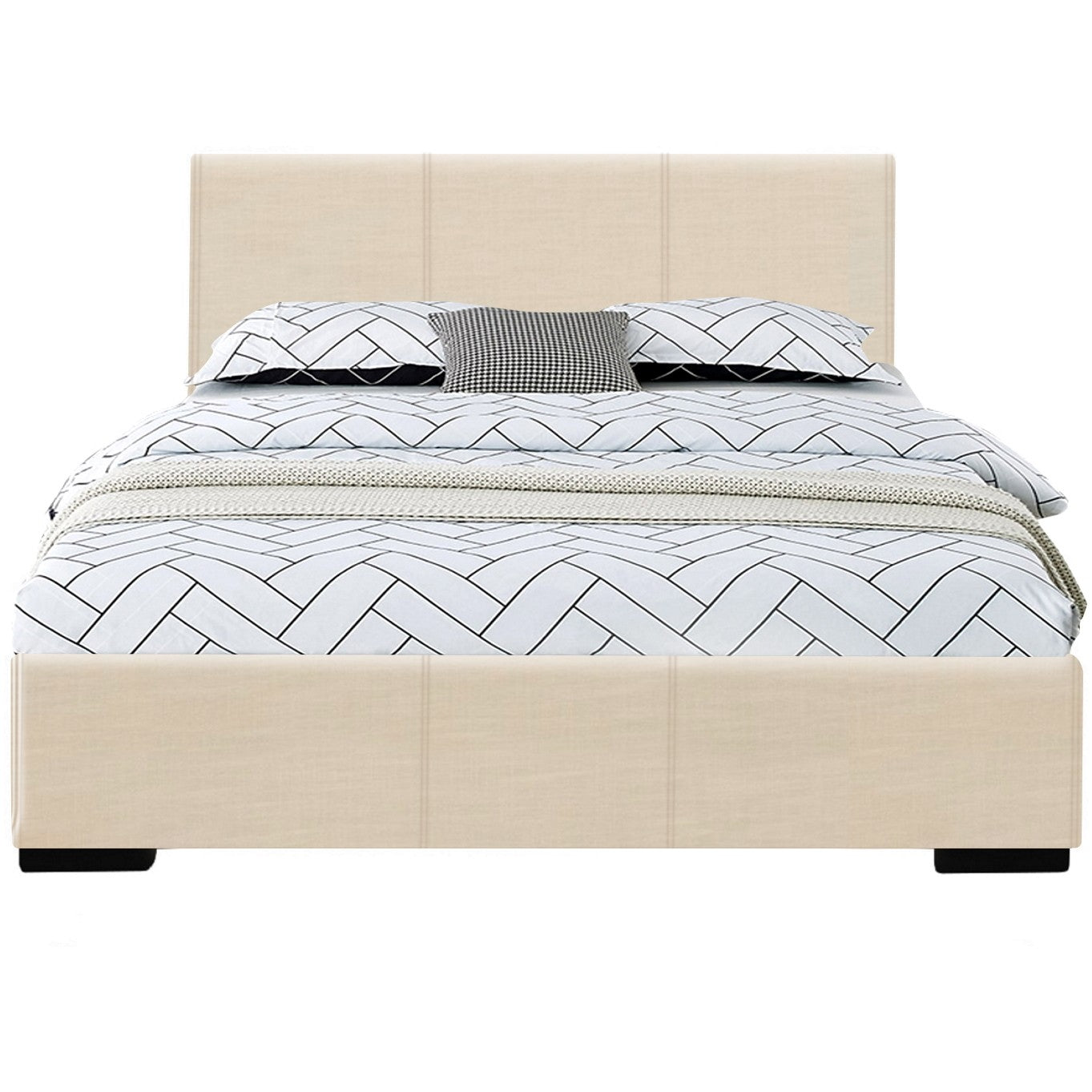 Beige Platform Twin Bed