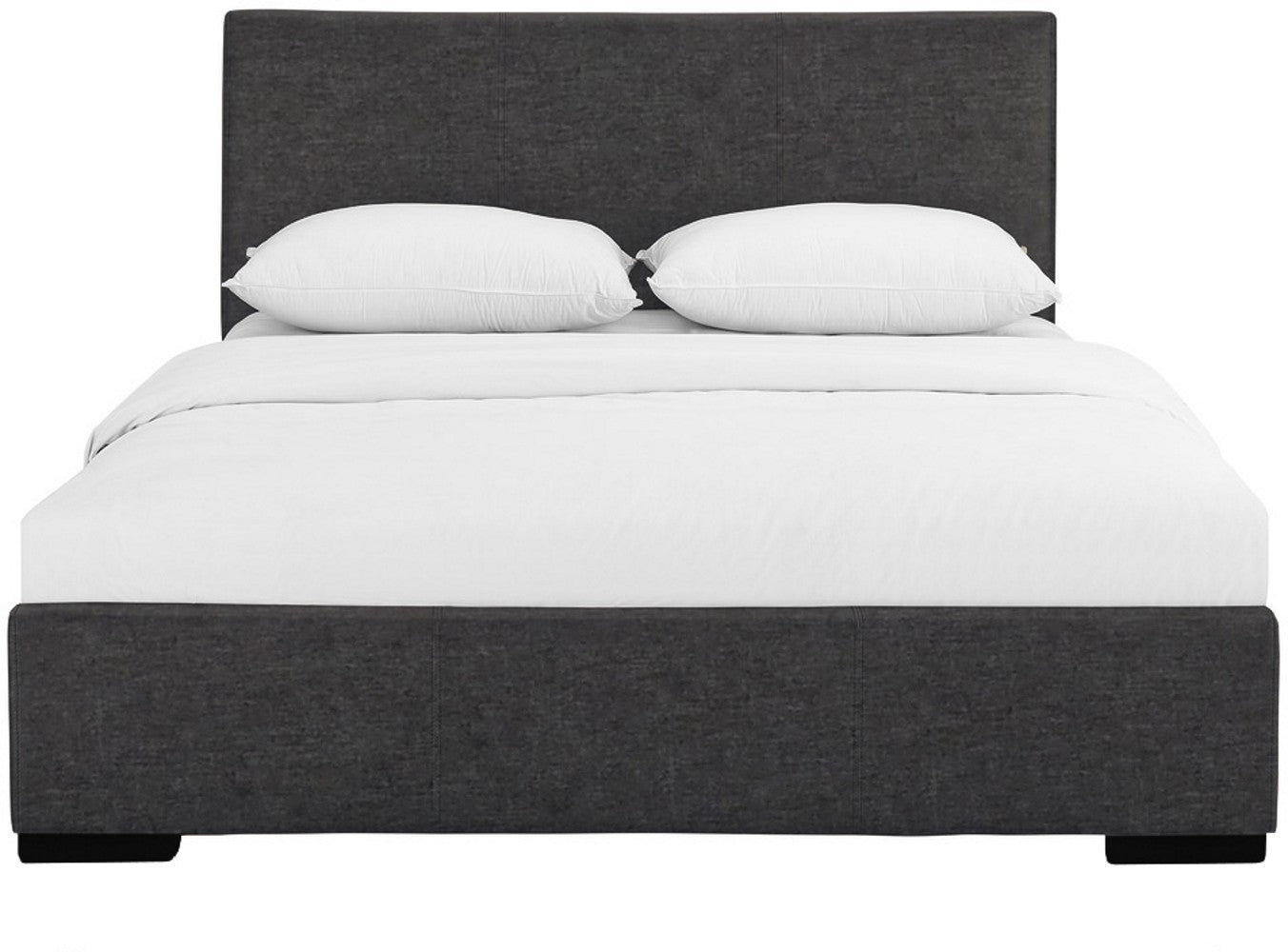 Grey Upholstered King Platform Bed