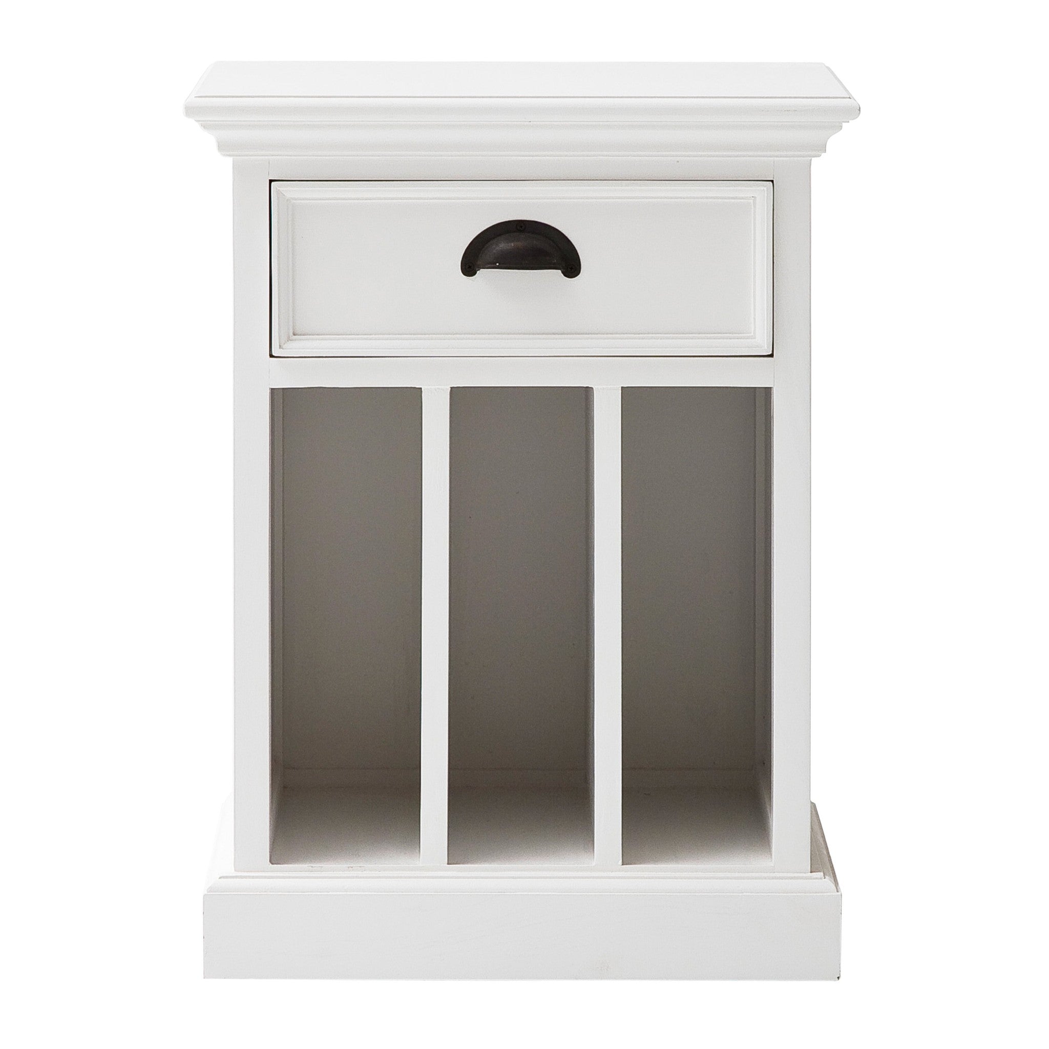 Classic White Nightstand With Dividers