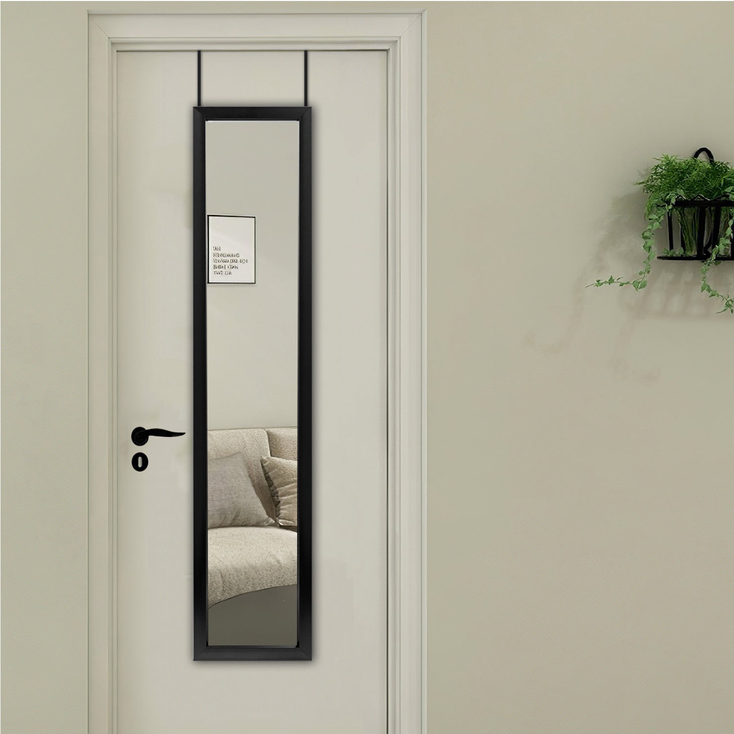 Slim Black Border Door Mount Mirror