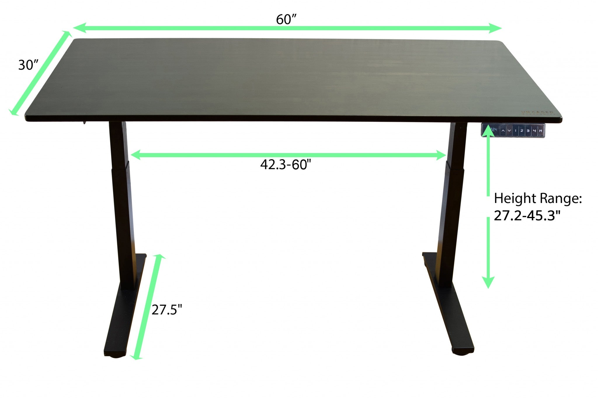 Premier 45" Black Dual Motor Electric Office Adjustable Standing Desk