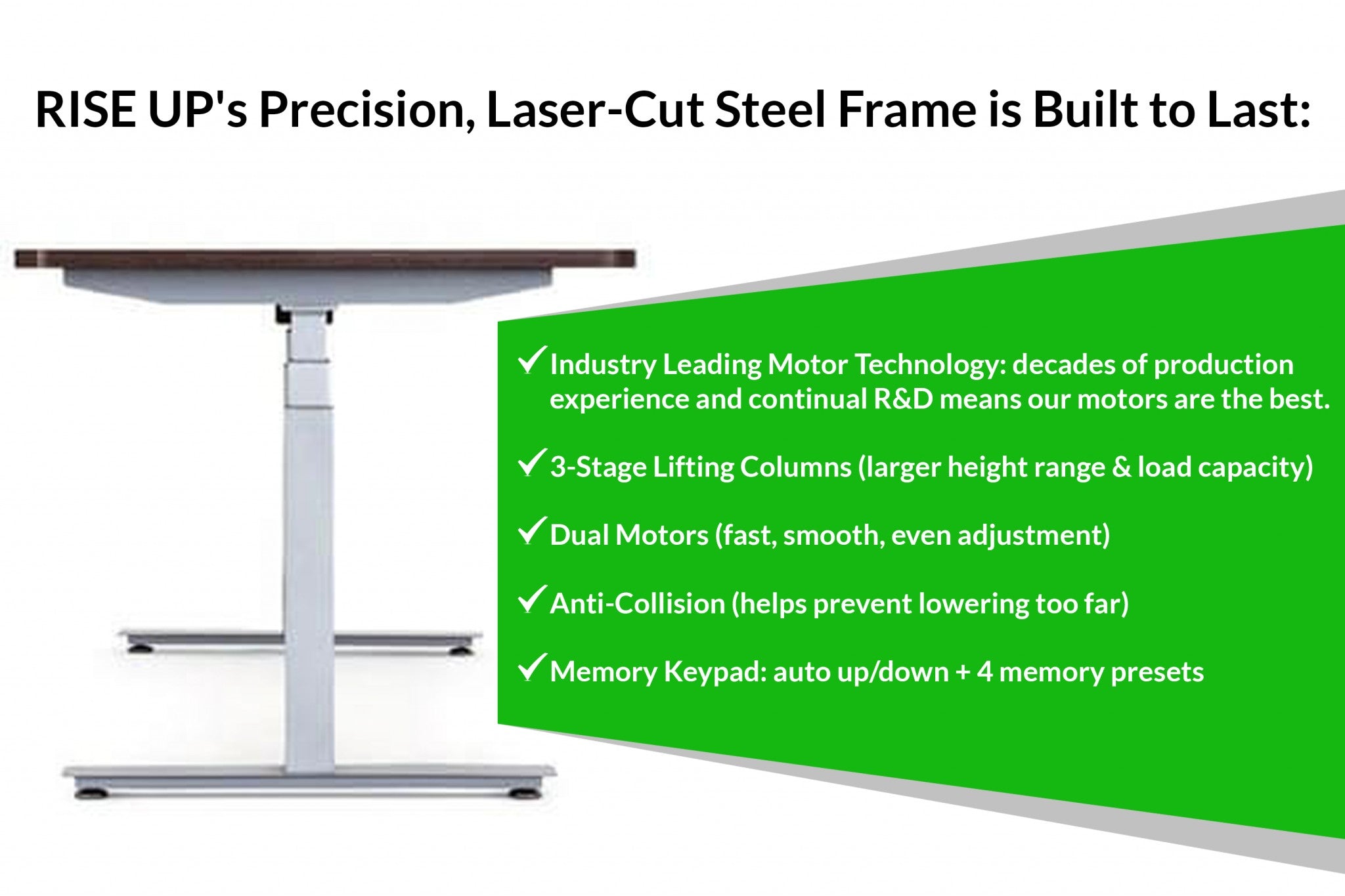 Gray and Natural Bamboo 52" Dual Motor Electric Office Adjustable Computer Desk