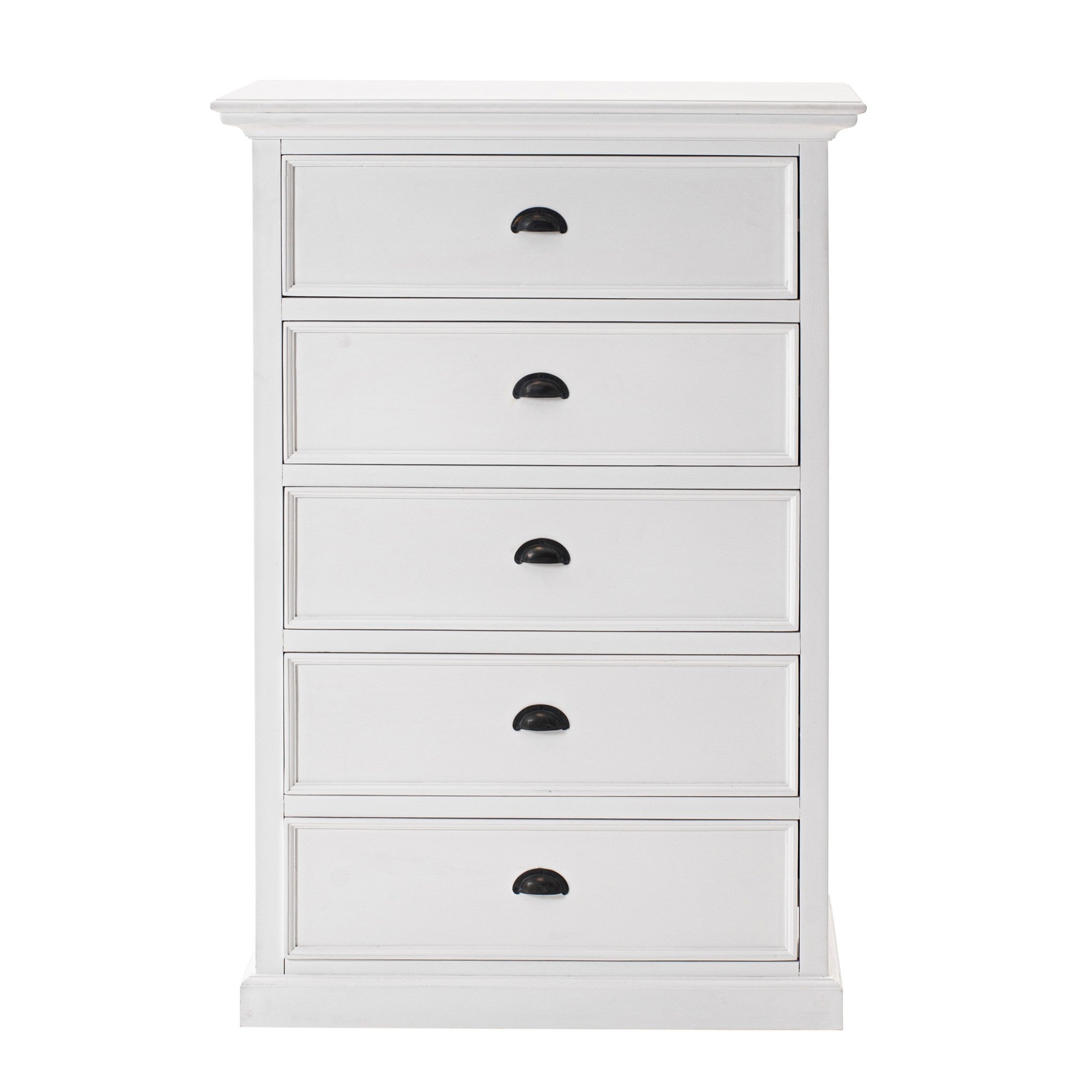 Classic White Five Drawer Dresser