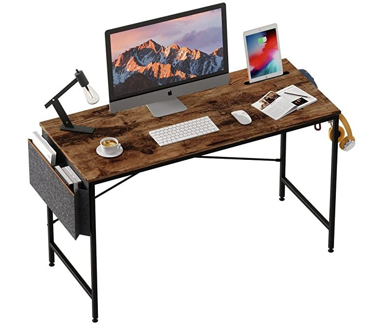 47" Modern Rustic Brown and Black Computer Desk