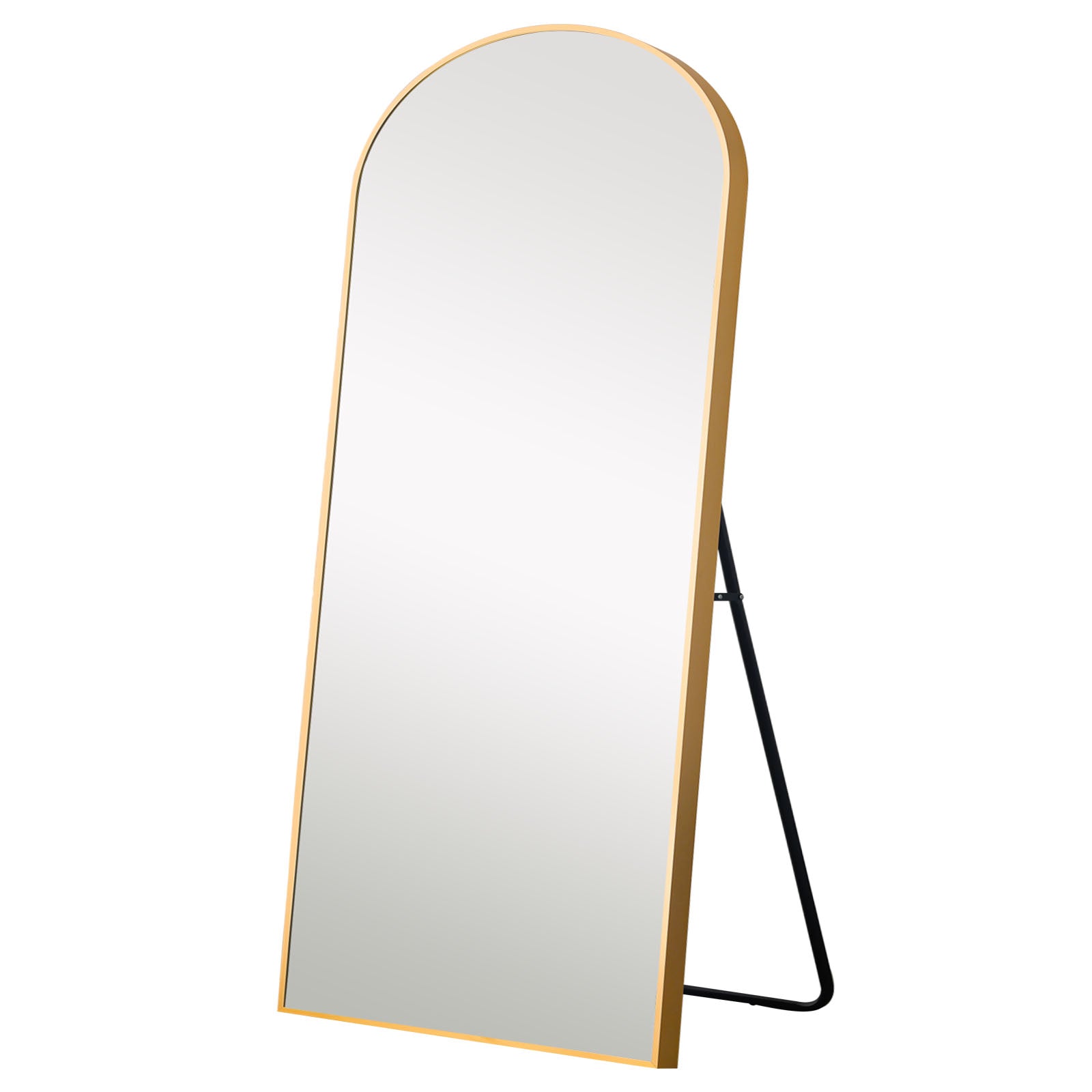 Petite Gold Arched Full-length Standing Mirror