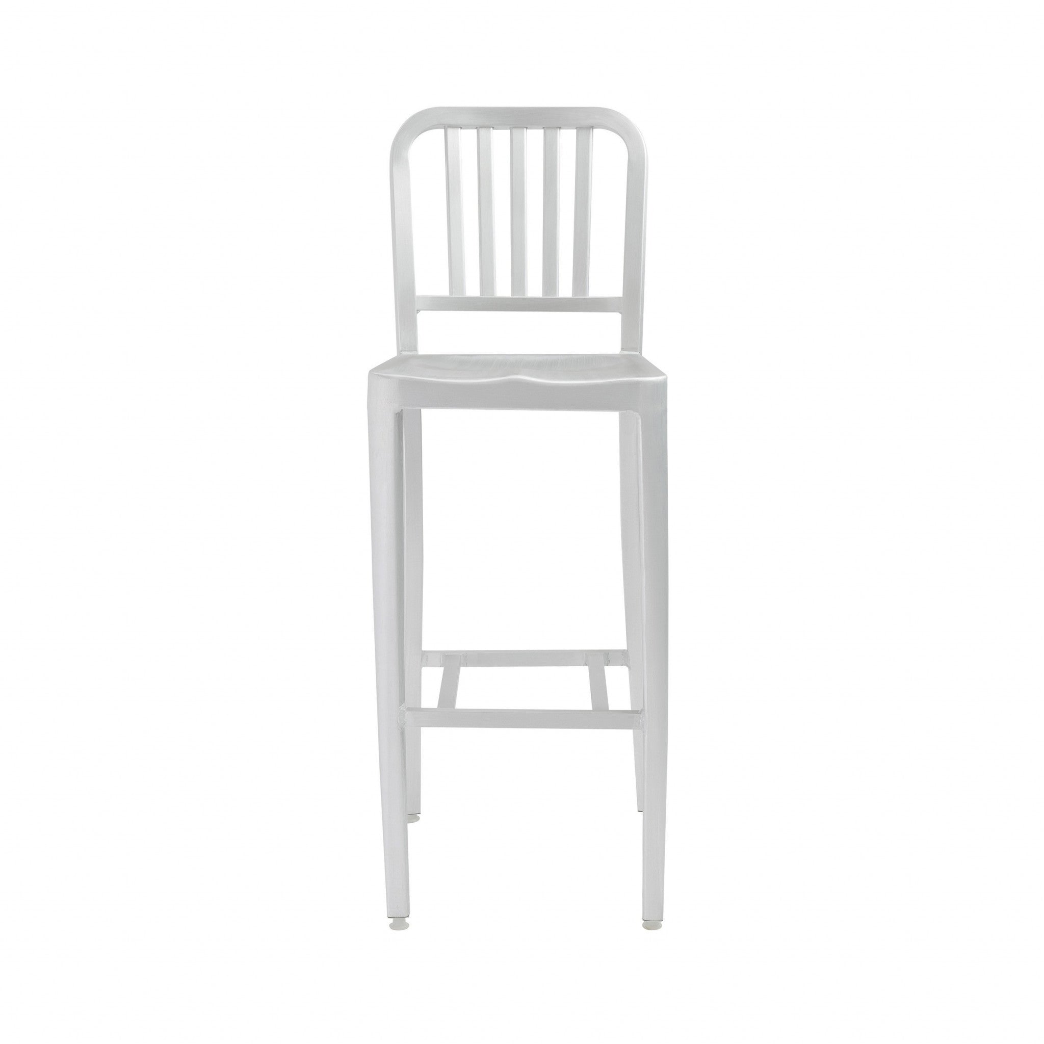 Gray Aluminum Cafe Style Bar Stool