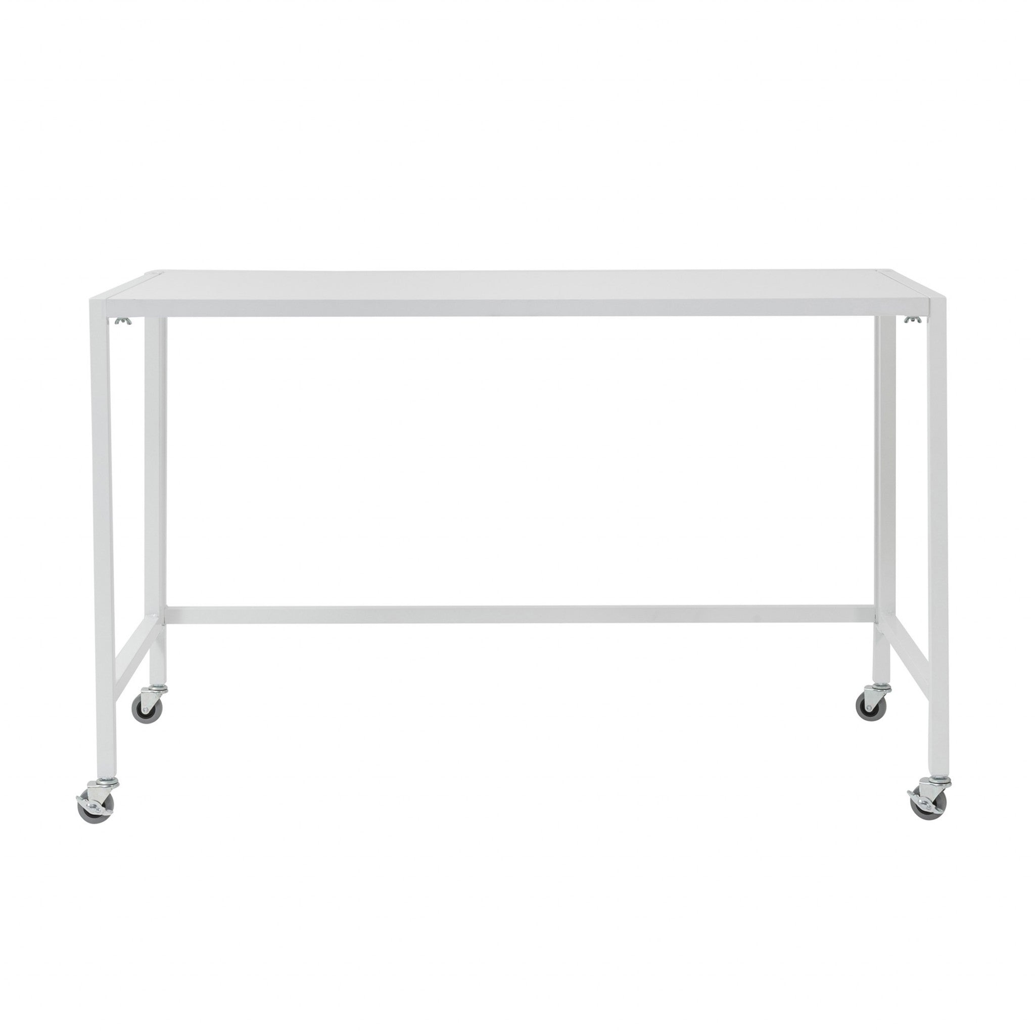 White Metal Minimalist Folding Table Desk