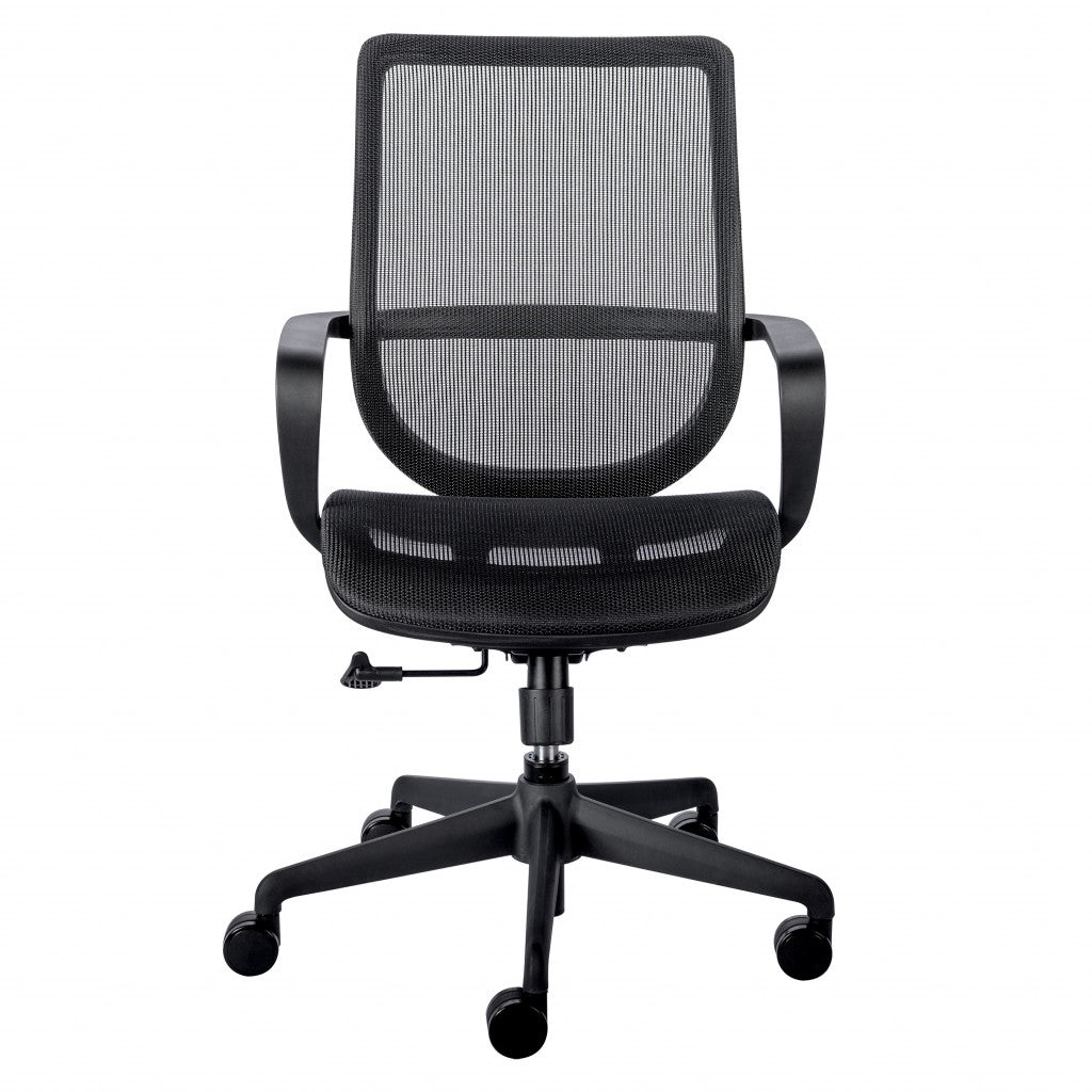 Black Mesh Office Chair with Metal Frame