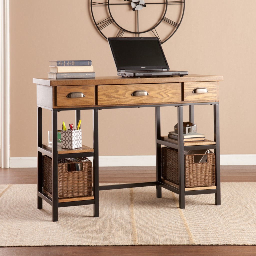 Weathered Gray Home Office Desk