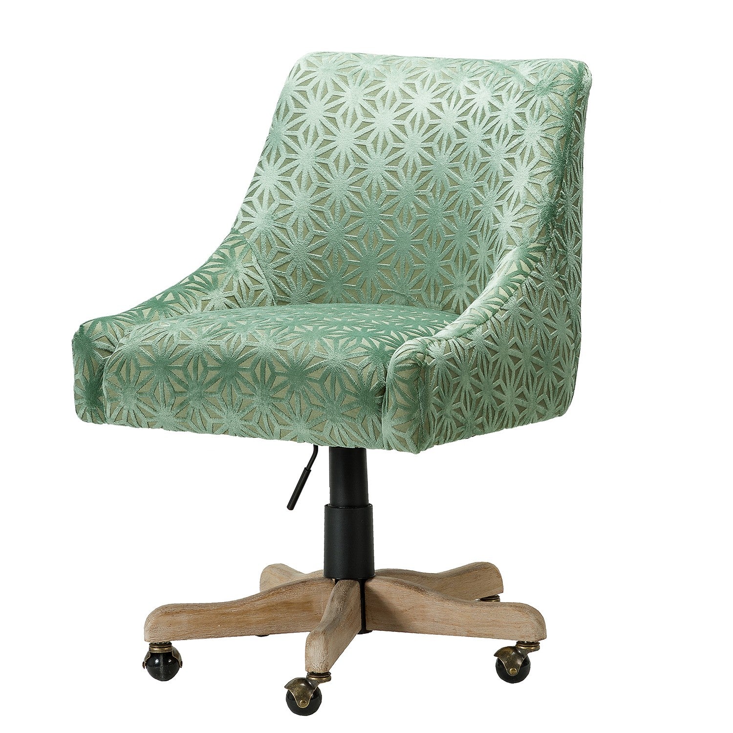 Pale Green Textured Geo Design Rolling Office Chair