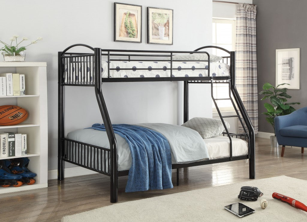 Black Traditional Twin Over Full Bunk Bed