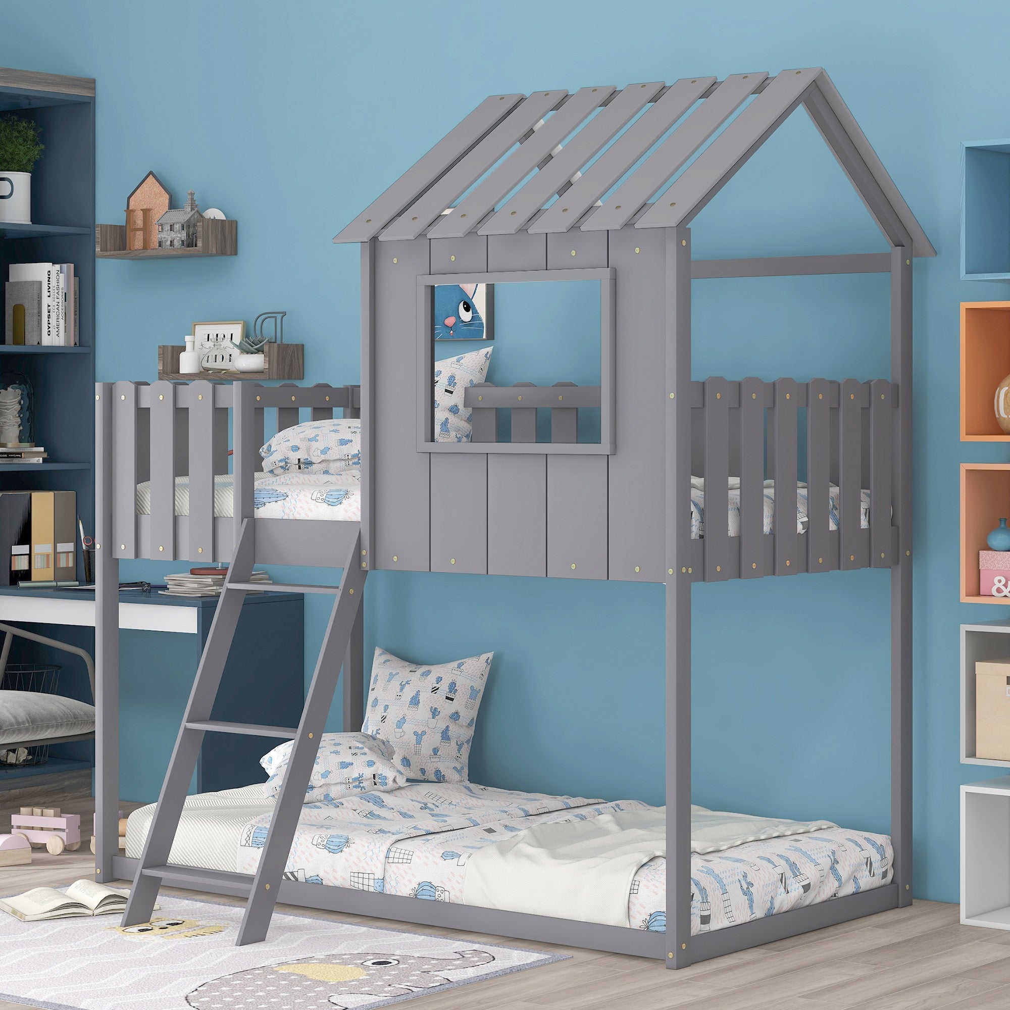 Gray Barnyard Bunk House Bed