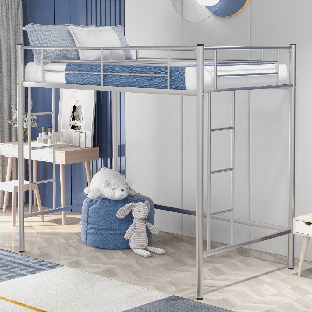 Silver Twin Size High Loft Bed