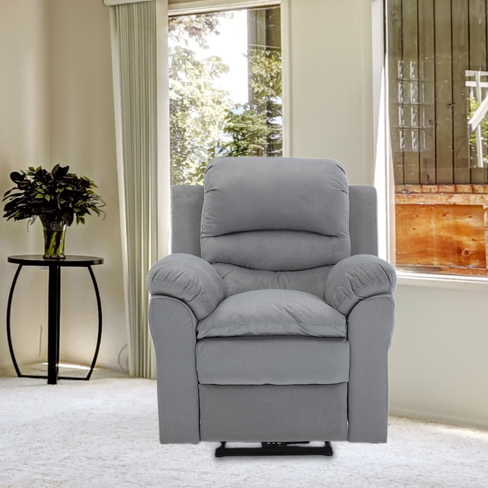 Premium Grey Recliner Chair with USB Charge and Massage