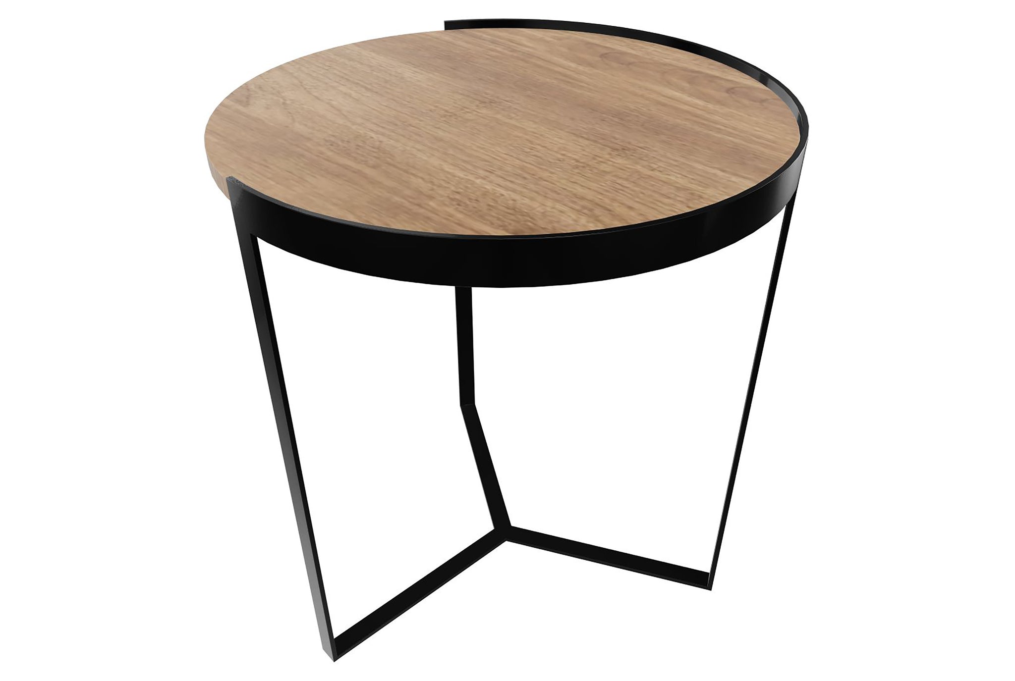 20” Contempo Brown and Black Round Wood Tri Leg End Table